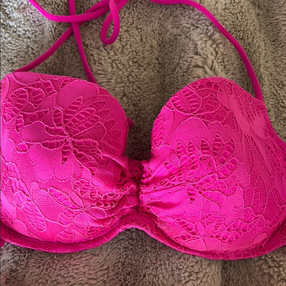 Victoria's Secret Hot Pink Lace Bikini - Picture 3 of 8